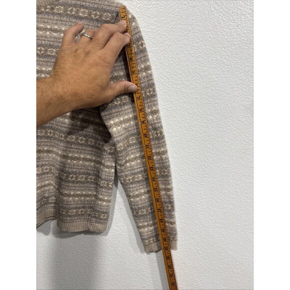 Talbots Sweater Womens Small Fair Isle Tan Wool/Rayon - Picture 7 of 10